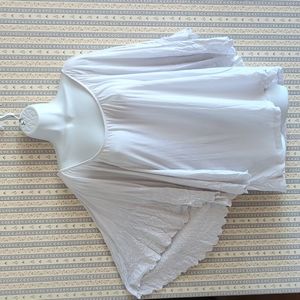 White Lace Flutter Sleeve Bohemian Top S
